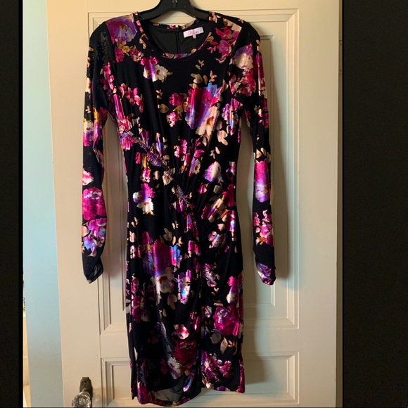 Parker BodyCon floral metallic Dress - Picture 1 of 4